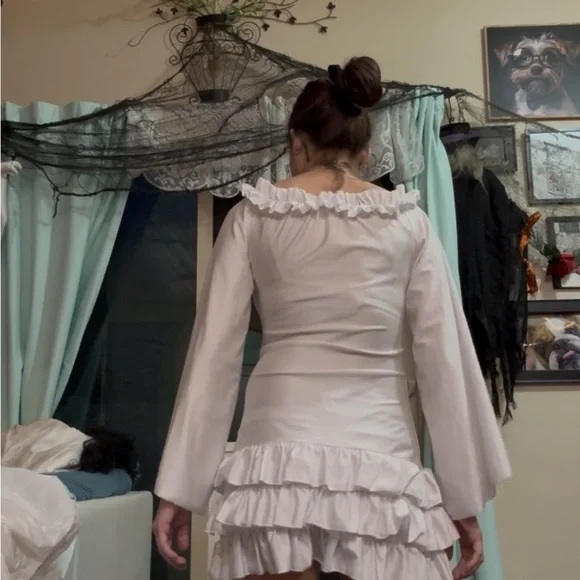 White Ruffle Dress - Picture 2 of 4